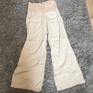Khaki linen pants